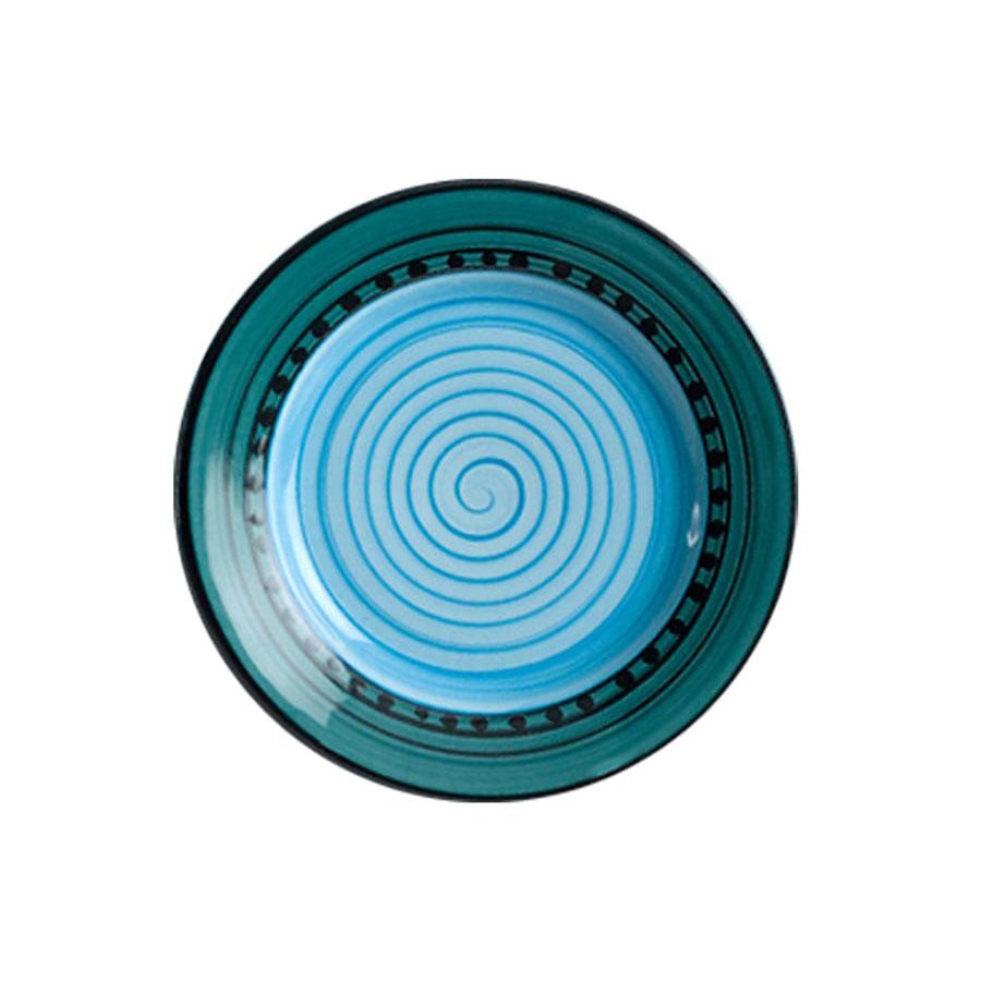 Dinner Plate Set - Set of 4 - Blue & Green | Carousel Pattern