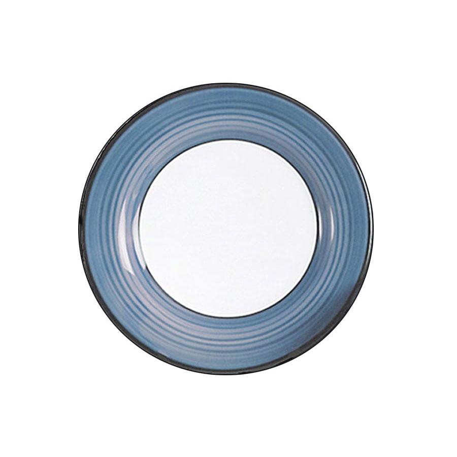 Dinner plate set set of 4 white blue spree pattern