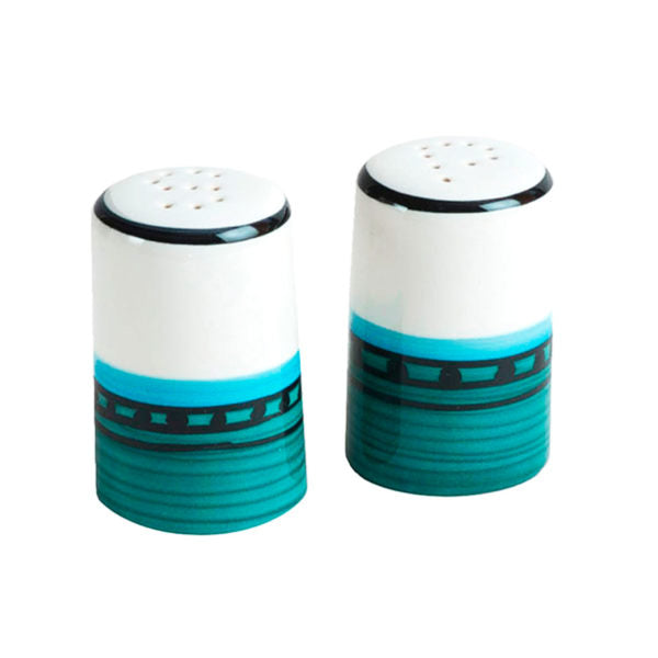 Salt and Pepper Shakers - Blue and Green | Carousel Pattern