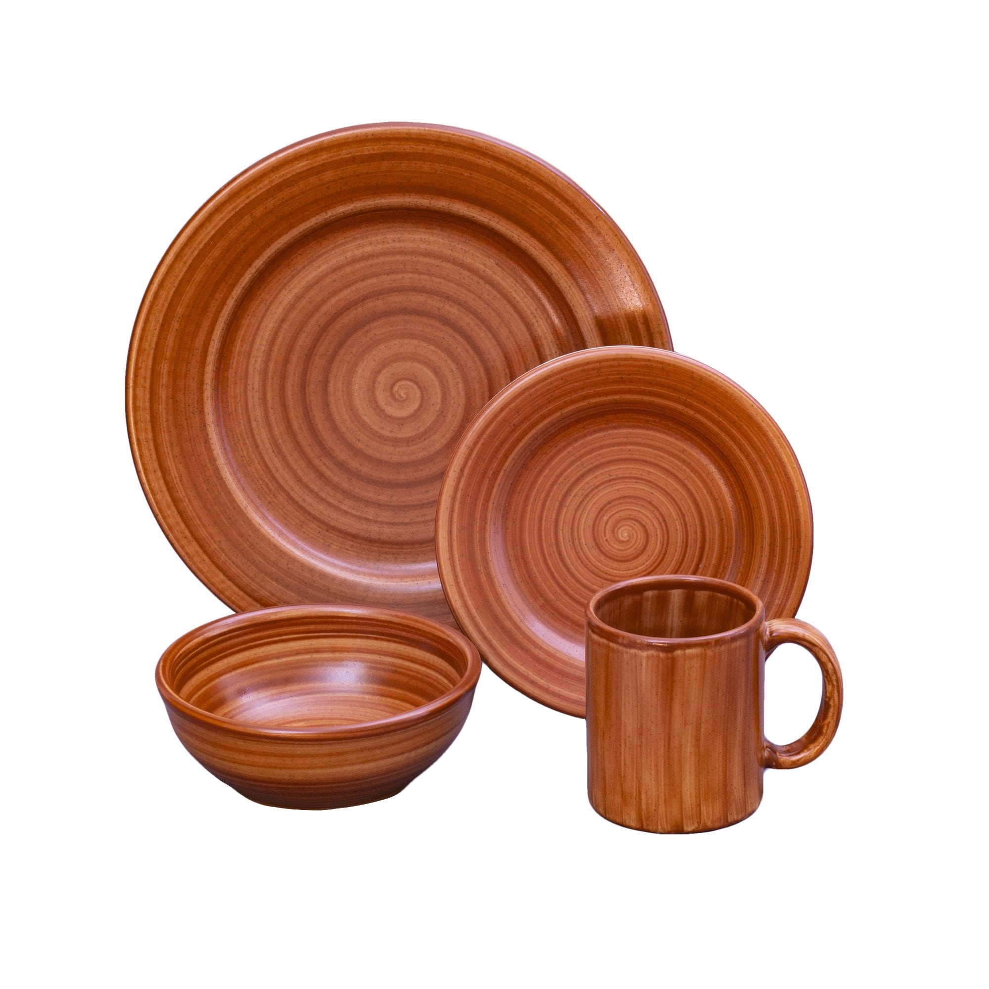 Dinnerware set 16 piece brown brownstone