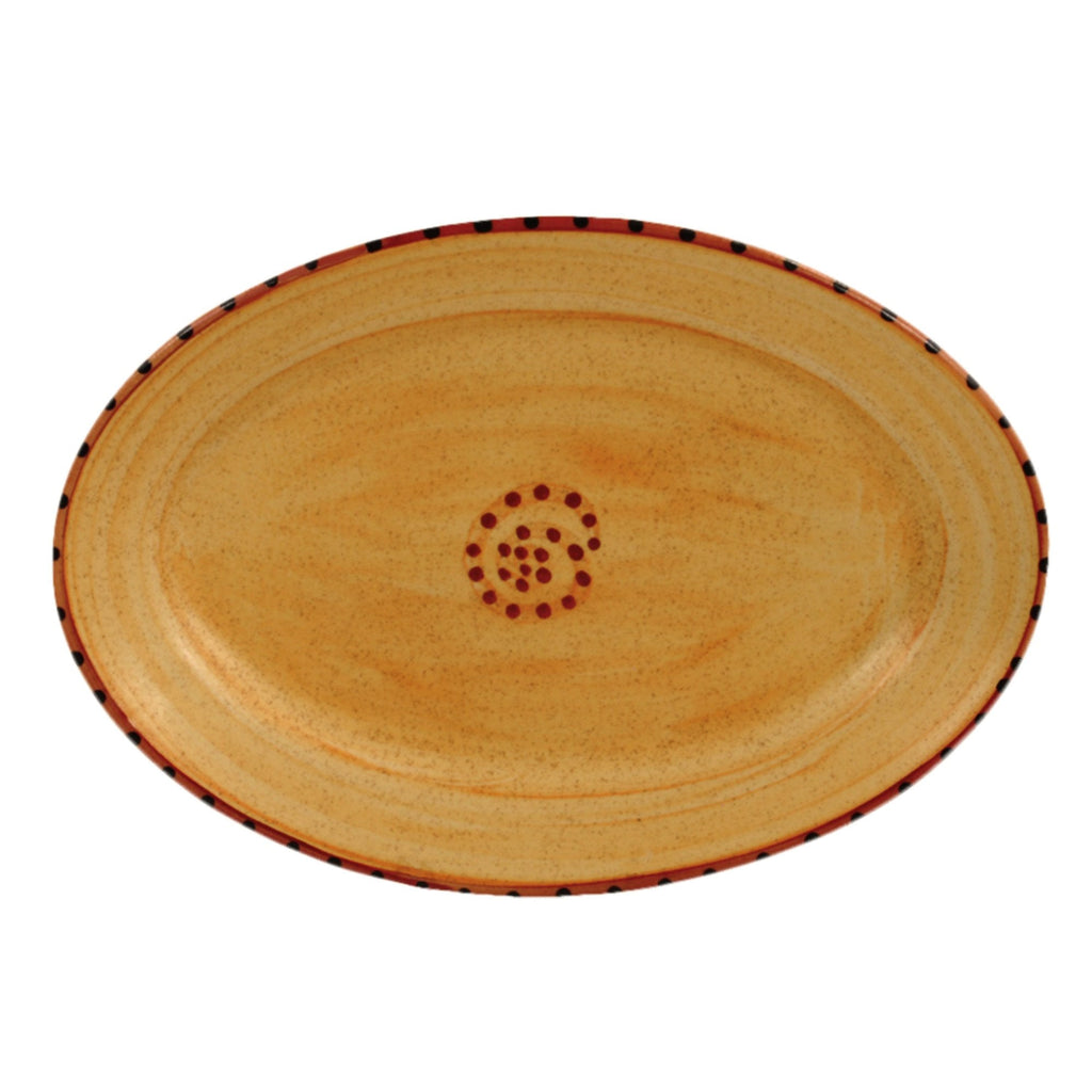 Oval Serving Platter - Brown & Burnt Orange | Aurora