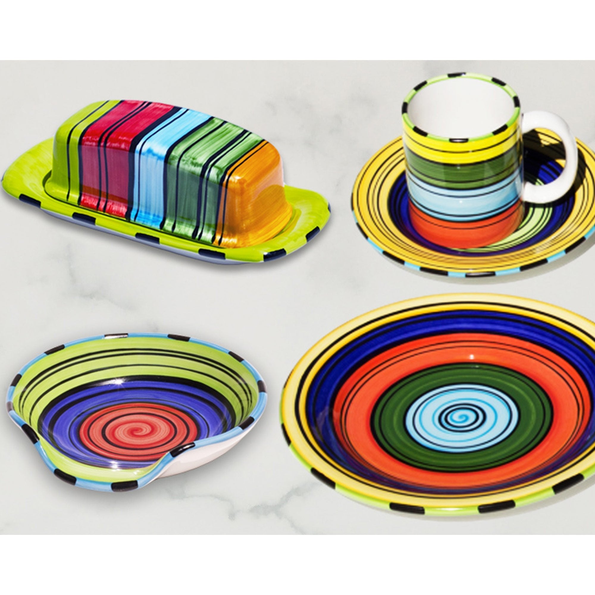Colorful butter dish acapulco