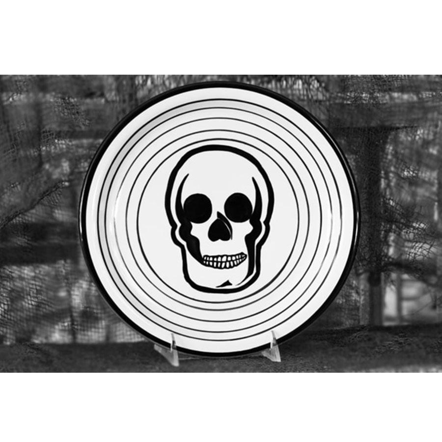 Dinner plate skull with circles day of the dead