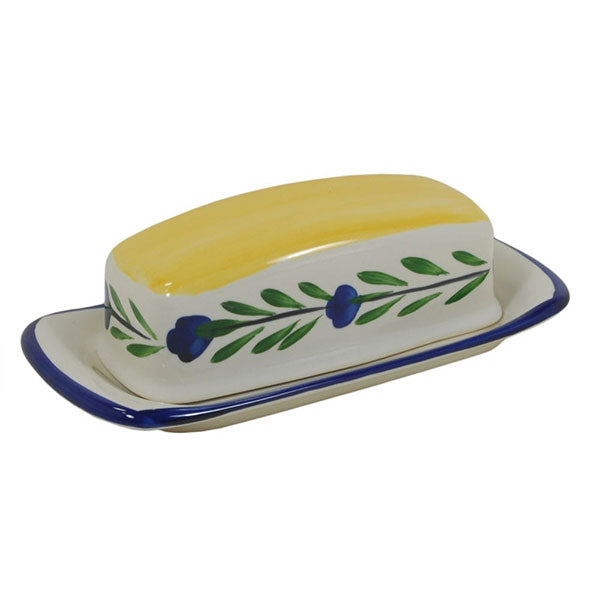 Yellow & White Butter Dish | Bella Flora