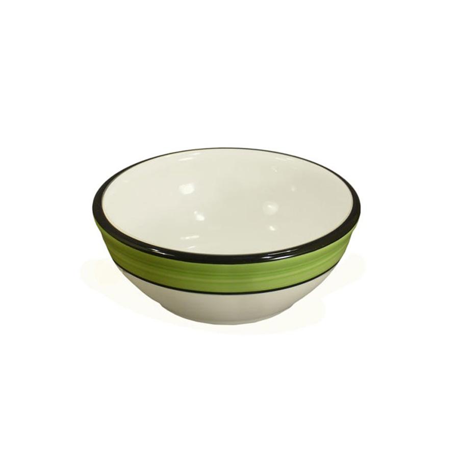 Cereal Bowl Set - Set of 4 - White & Lime Green | Spree Pattern