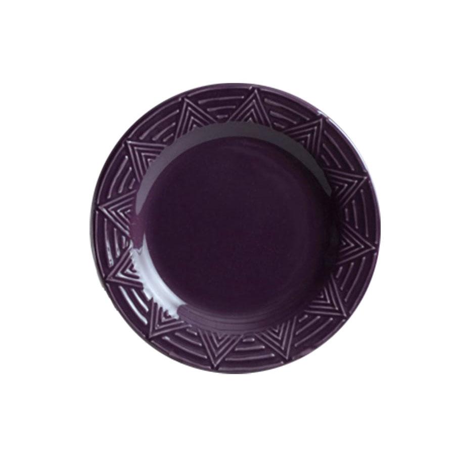 Dinner plate set set of 4 purple aztec pattern