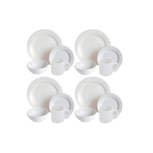 Dinnerware set 16 piece white american white