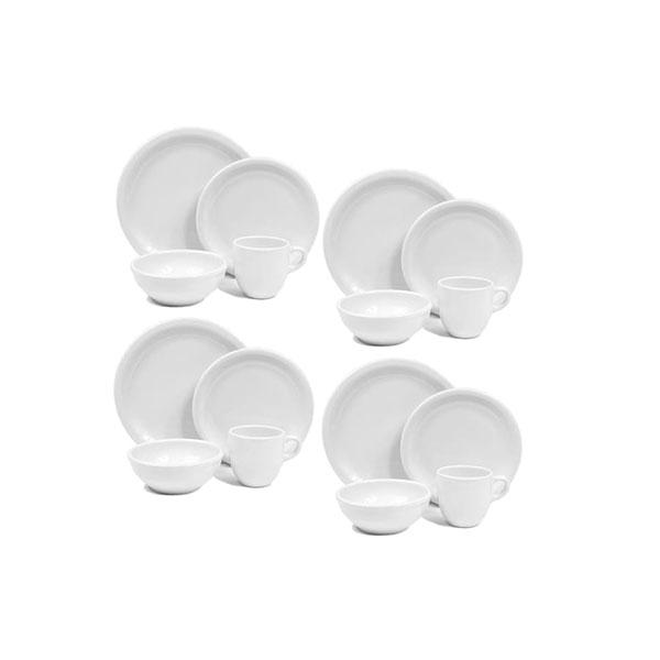 Dinnerware set 16 piece white american bistro