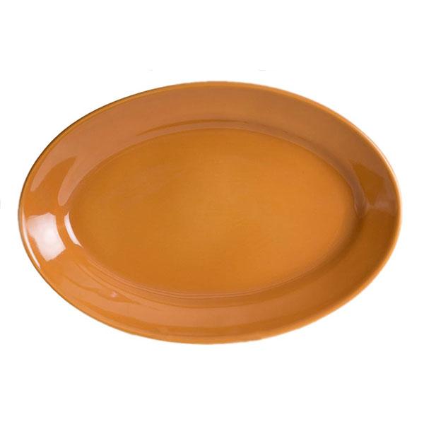 Oval serving platter burnt orange solid color
