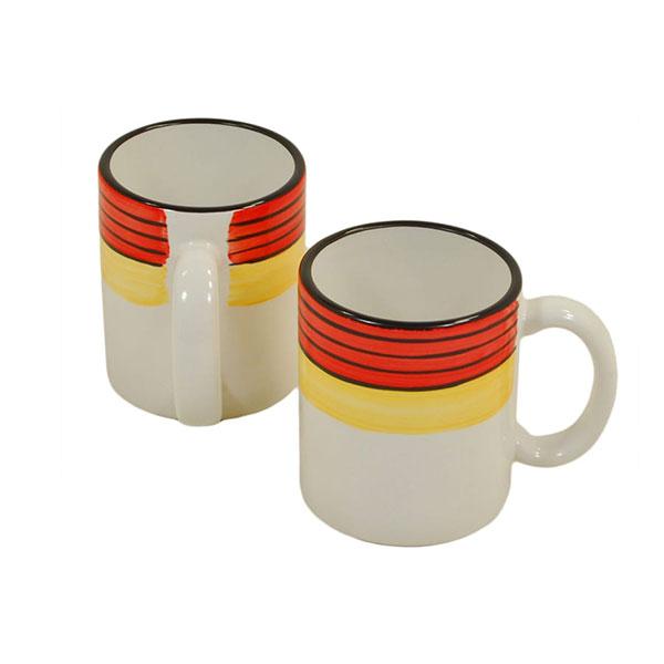 Mug Set - Set of 4 - Red & Yellow | Carousel Pattern