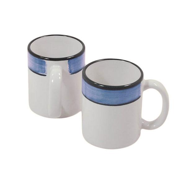 Mug set set of 4 white blue spree pattern