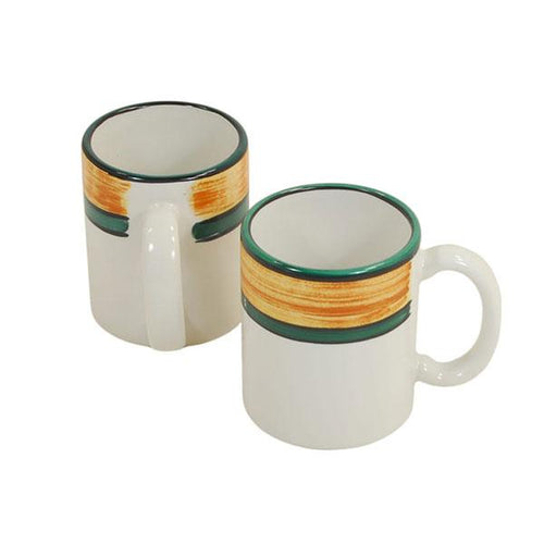 Mug set set of 4 brown green terra patina