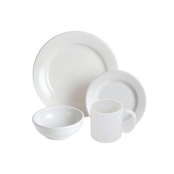 Dinnerware set 4 piece white american white