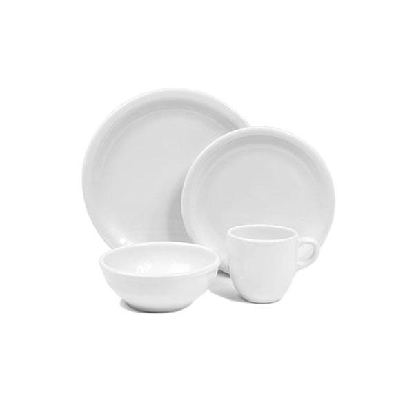 Dinnerware set 4 piece white american bistro