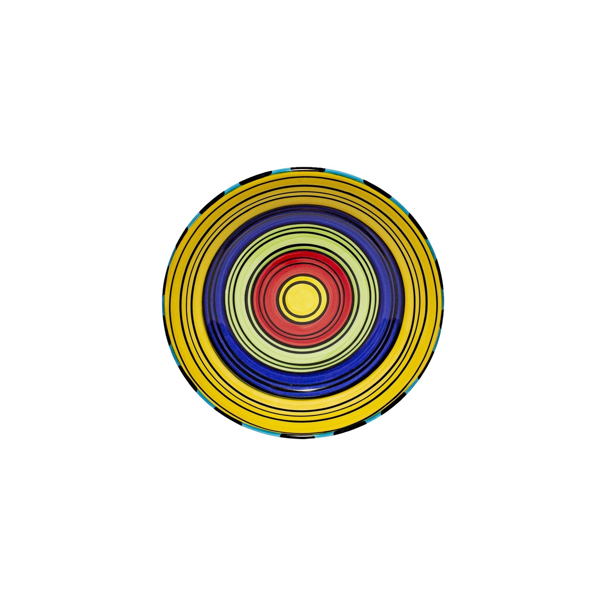 Dessert plate set set of 4 colorful striped acapulco