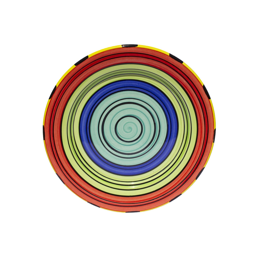 Dinner plate set set of 4 colorful striped acapulco