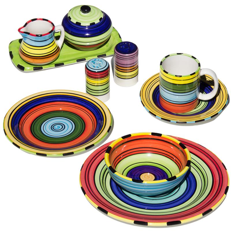 12 piece colorful striped acapulco