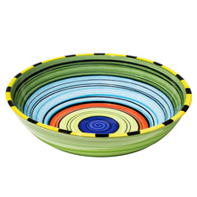 Load image into Gallery viewer, Extra large serving bowl colorful striped acapulco
