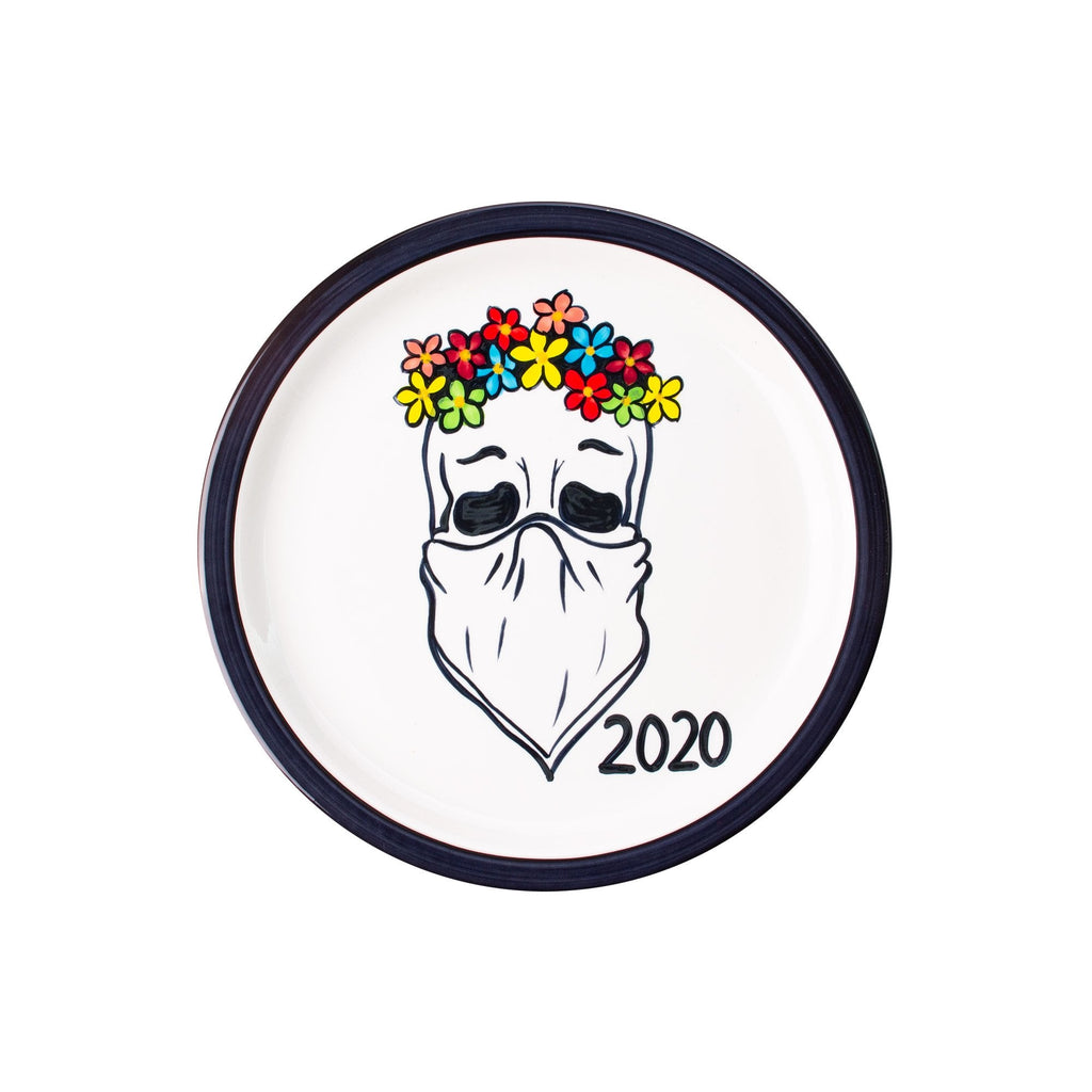 Dinner plate covid mask flowers day of the dead