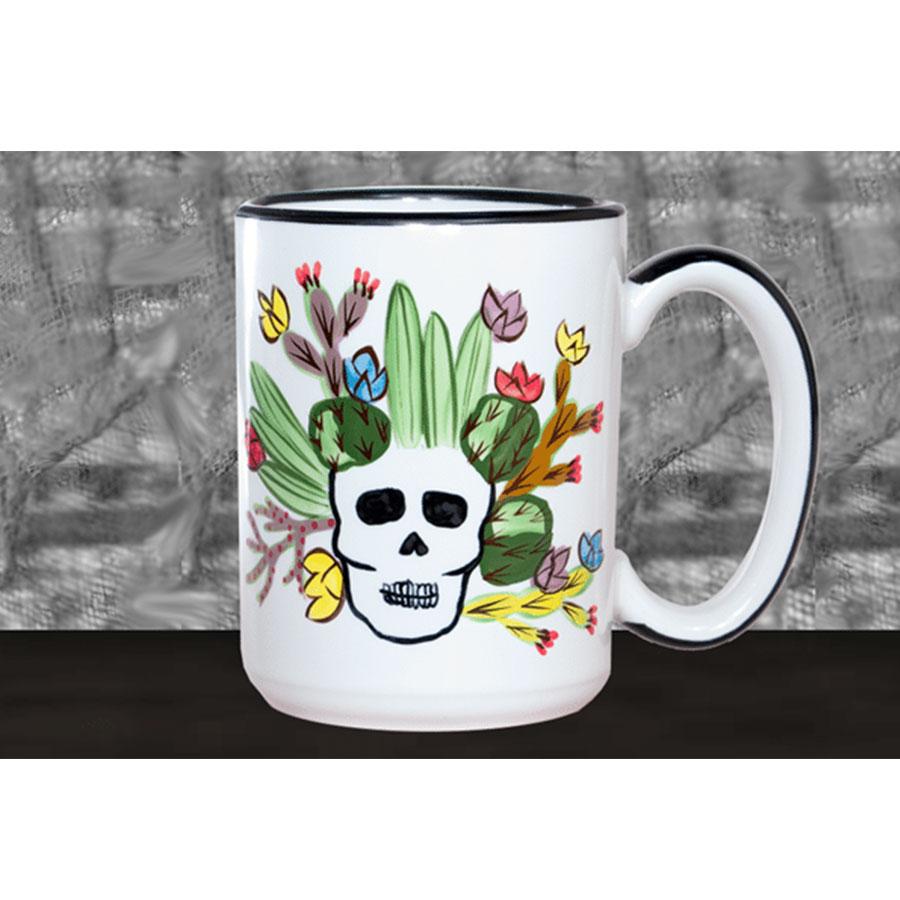 Mug desert skull day of the dead 15 oz