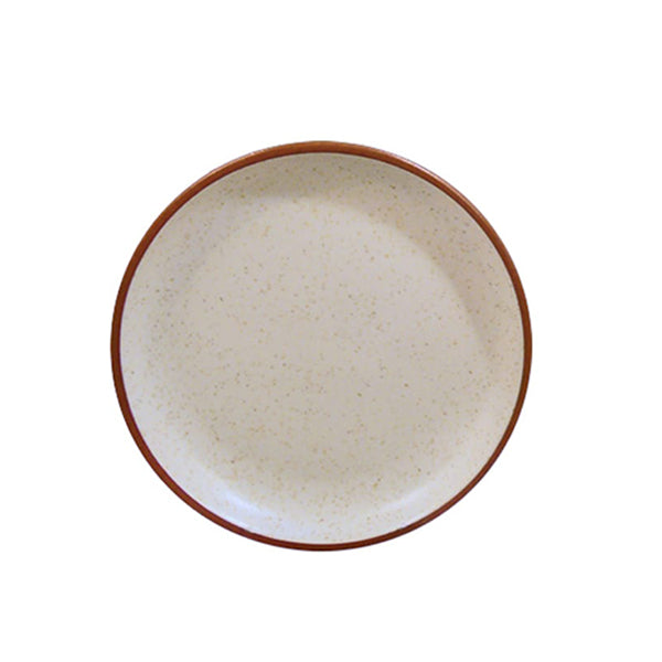 Dinner Plate Set - Set of 4 - Beige with Brown | Della Terra