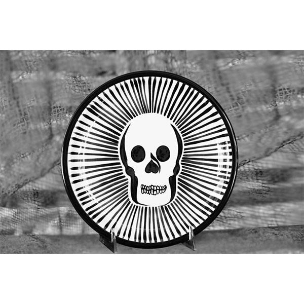 Salad Plate - Dia de los Muertos Black & White | Day of the Dead