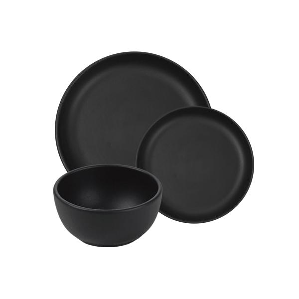 Dinnerware Set 3 piece Matte Black Matte Black HF Coors