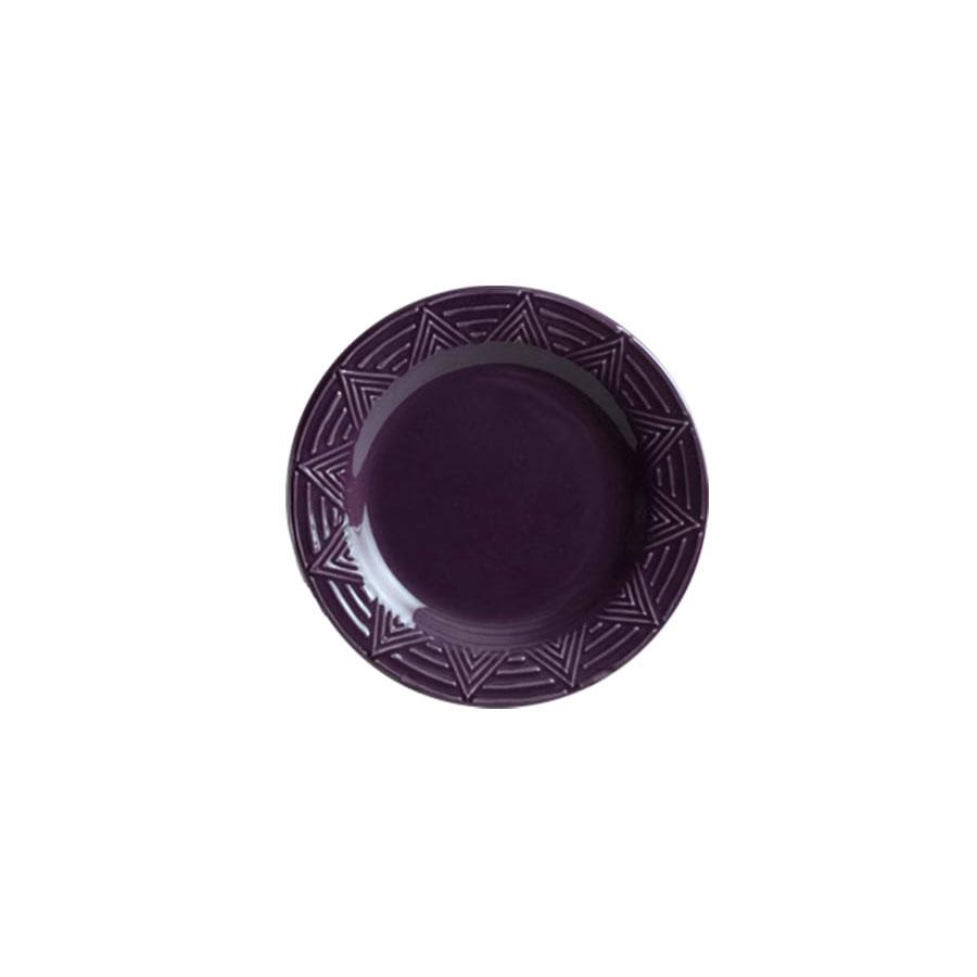 Dessert Plate Set - Set of 4 - Purple | Aztec Pattern