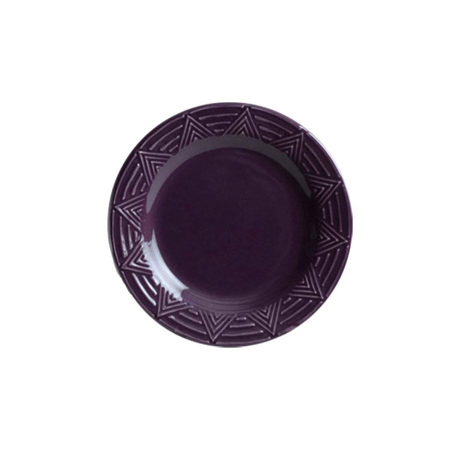 Salad Plate Set - Set of 4 - Purple | Aztec Pattern