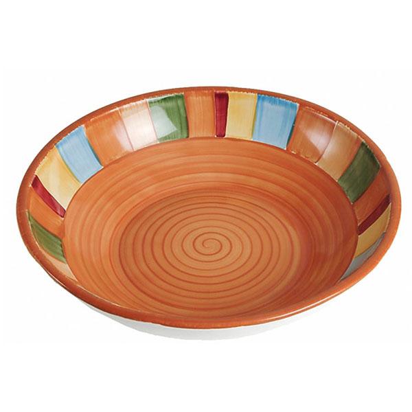 Extra large serving bowl colorful striped serape