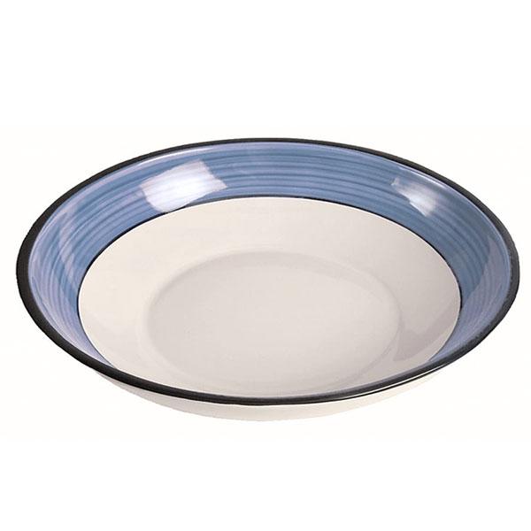 Extra large serving bowl white blue spree pattern