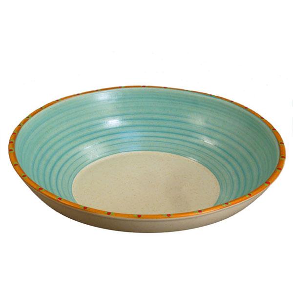 Extra large serving bowl turquoise burnt orange sedona