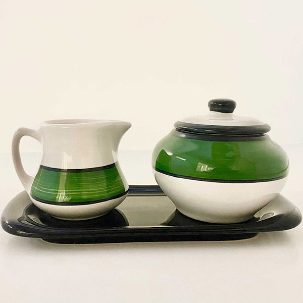 Sugar and Creamer Set - White and Green | Holiday Spree Pattern