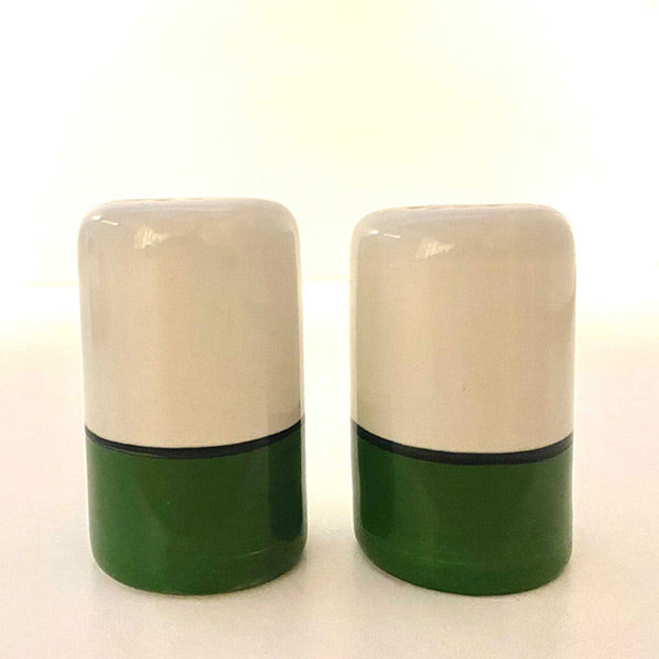 Salt and Pepper Shakers - White and Green | Holiday Spree Pattern