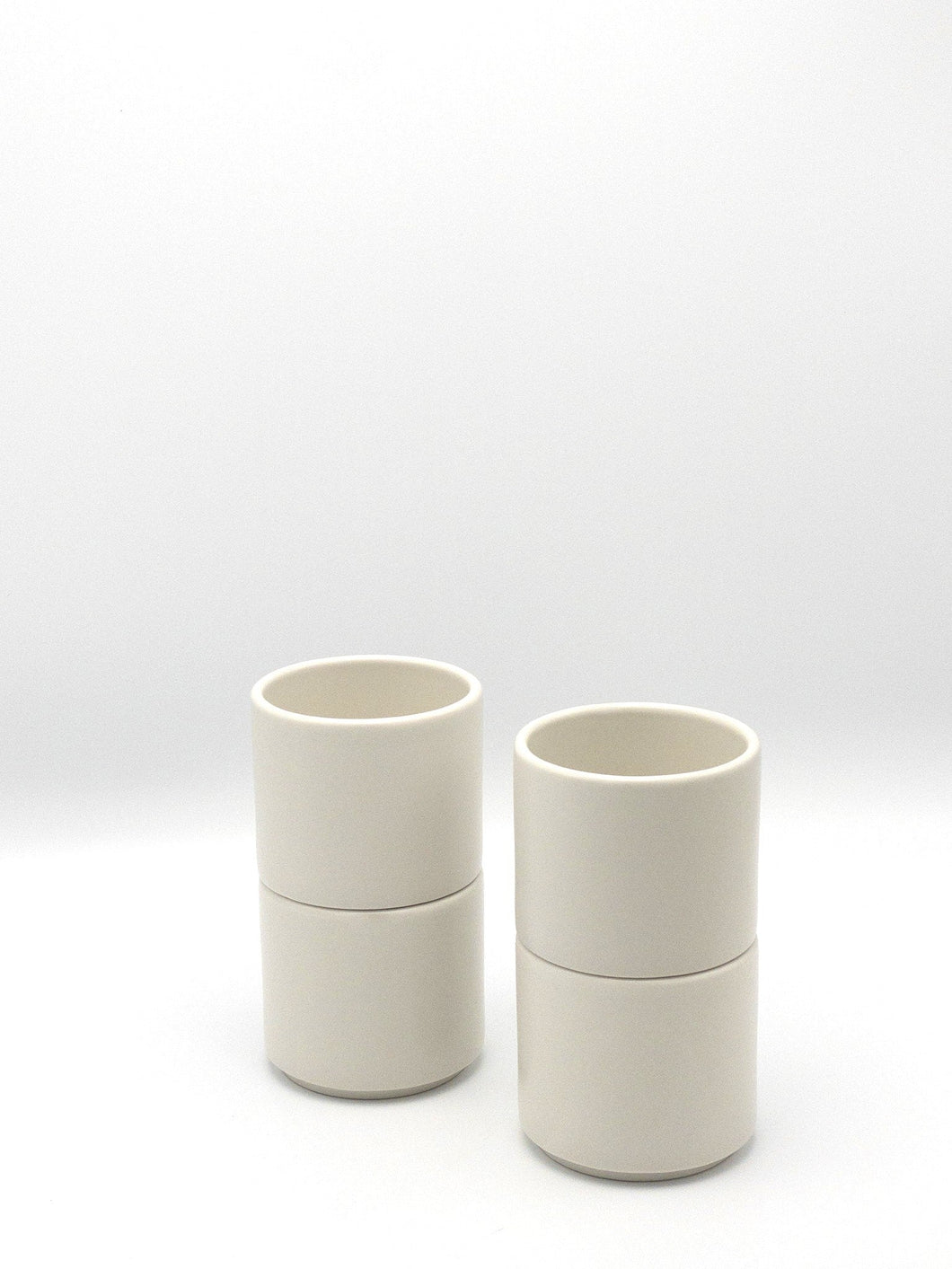 American Modern Latte Mugs – Set of 4 – Matte White