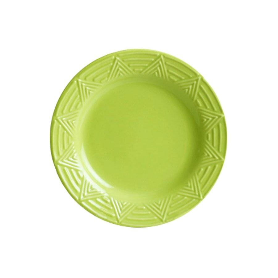 Dinner Plate Set - Set of 4 - Green | Aztec Pattern