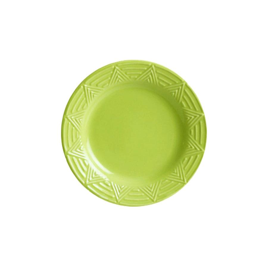 Salad Plate Set - Set of 4 - Green | Aztec Pattern