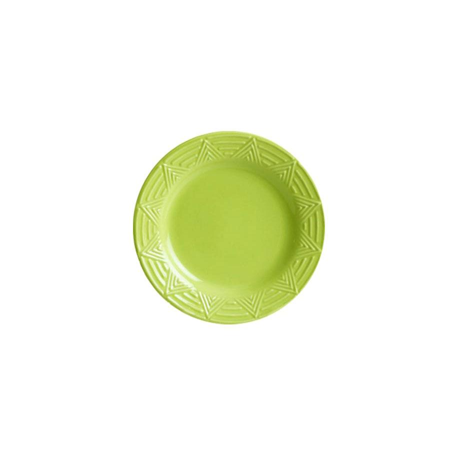 Sample plate green aztec pattern