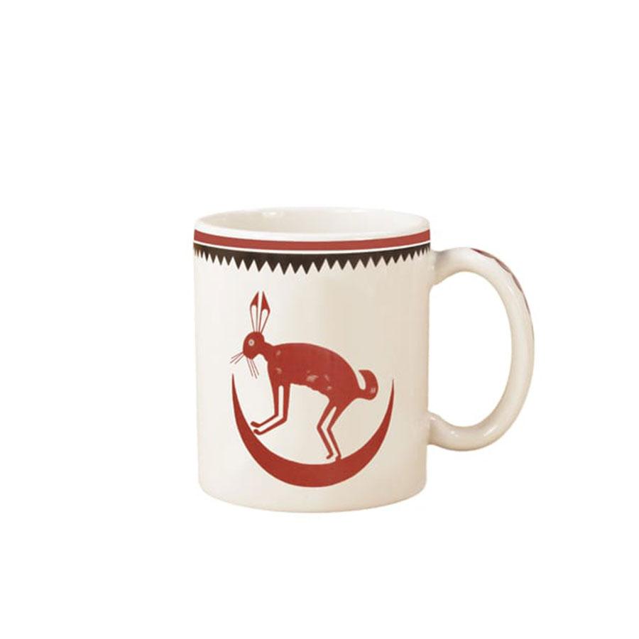 Mug - Mimbreño March Hare in Crescent Moon Maroon & White | Mimbreño 11 oz