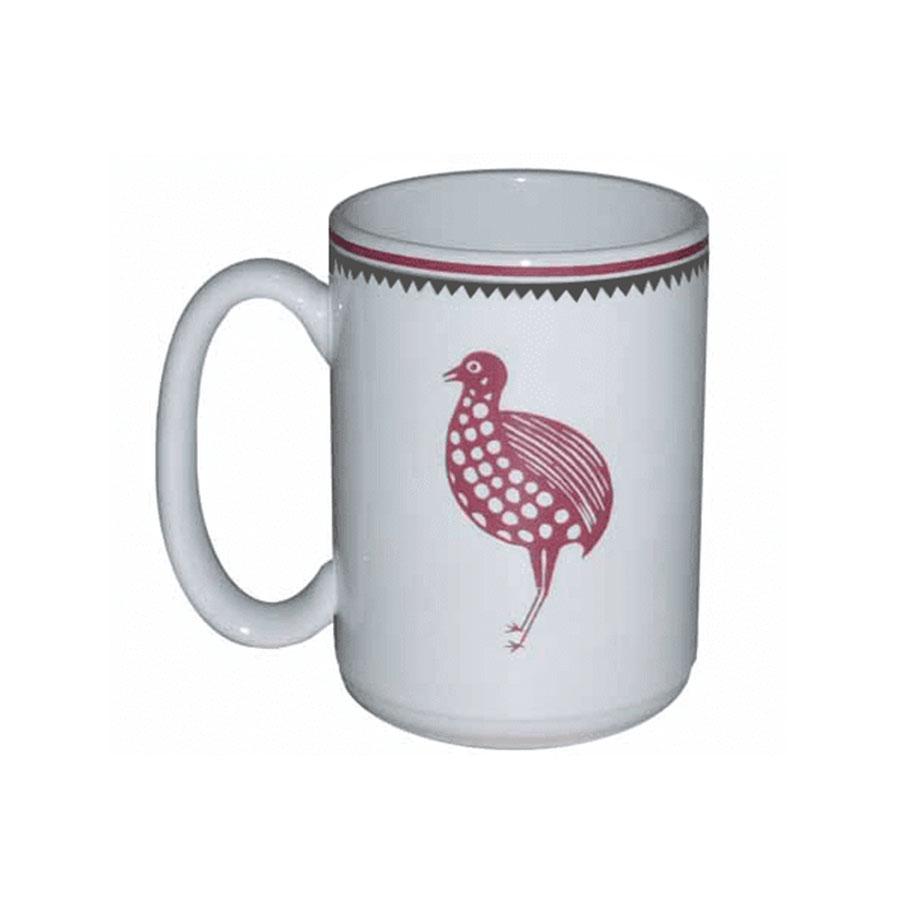 Mug mimbreno harlequin quail maroon white mimbreno 15 oz