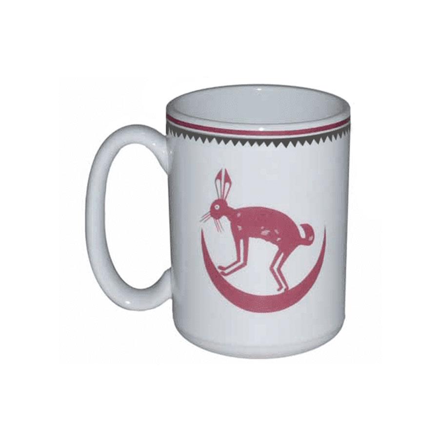 Mug - Mimbreño March Hare in Crescent Moon Maroon & White | Mimbreño 15 oz