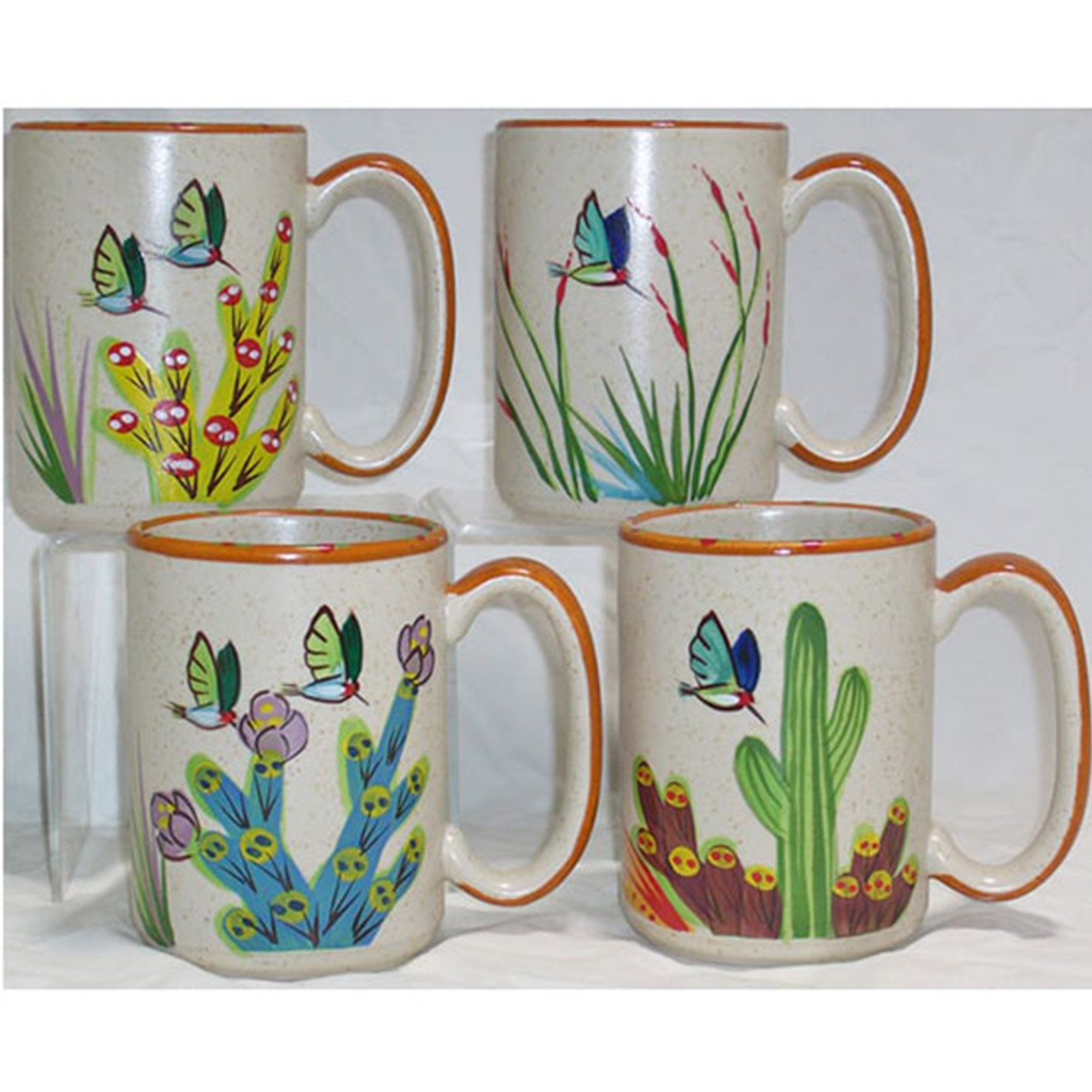 Mug set set of 4 sonoran desert hummingbird sonoran desert