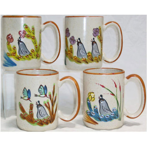 Mug set set of 4 sonoran desert quail sonoran desert