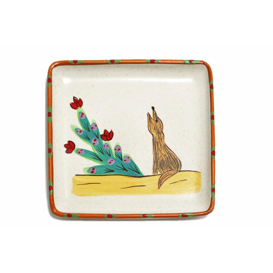 Square platter coyote red buds sonoran desert