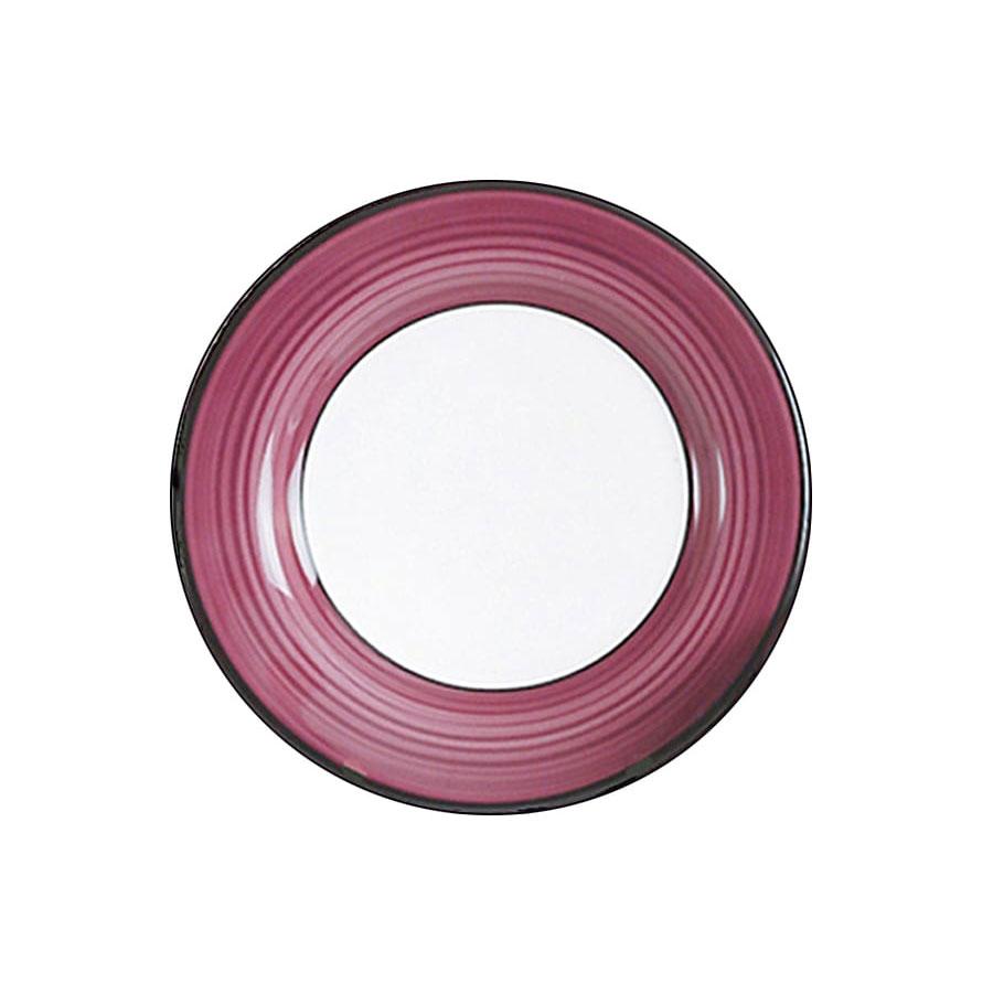 Dinner plate set set of 4 white purple spree pattern