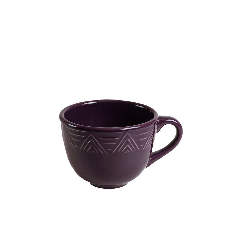Cup set set of 4 purple aztec pattern