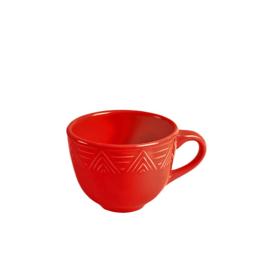 Cup Set - Set of 4 - Red | Aztec Pattern