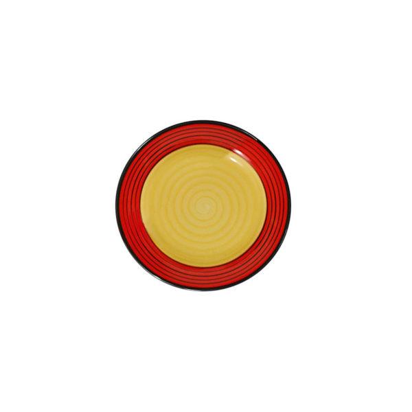 Dessert Plate Set - Set of 4 - Red & Yellow | Carousel Pattern