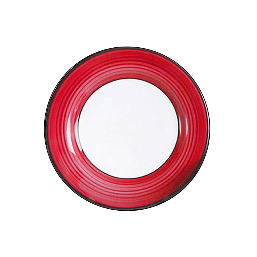Dinner Plate Set - Set of 4 - White & Red | Spree Pattern