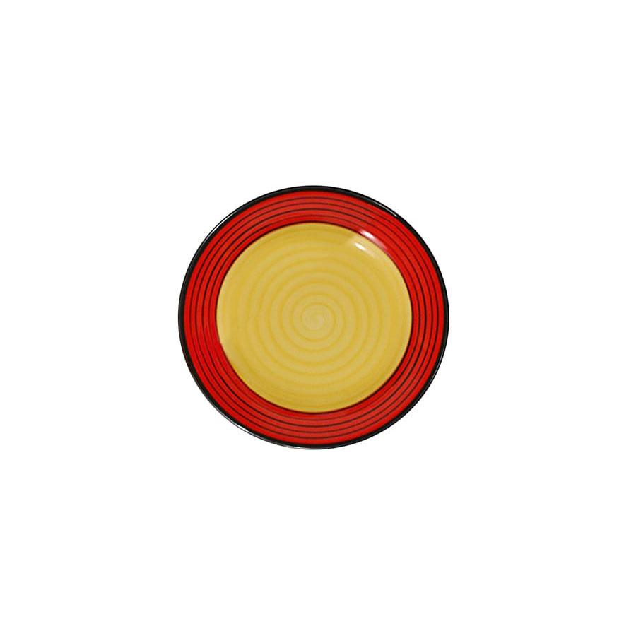 Sample plate red yellow carousel pattern